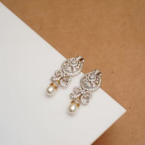 Diamond Earrings With Pearl Drop DER/581