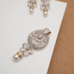 18Kt Gold Diamond Pendant with Pearl Drop DPD/228
