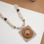 14Kt Gold Diamond Pearl Necklace DPD14/131