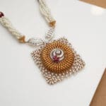 14Kt Gold Diamond Pearl Necklace DPD14/131