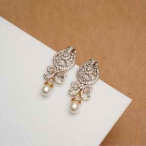Diamond Earrings With Pearl Drop DER/581