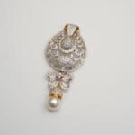 18Kt Gold Diamond Pendant with Pearl Drop DPD/228