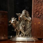 925 Sterling Silver Radha Krishna Murti Idol for Home Temple and Gifting MRTSS/125