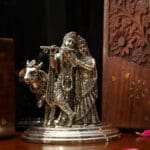 925 Sterling Silver Radha Krishna Murti Idol for Home Temple and Gifting MRTSS/125