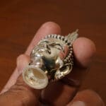 925 Silver Buddha Head Idol Pure Silver Spiritual Home Décor MRTSS/227