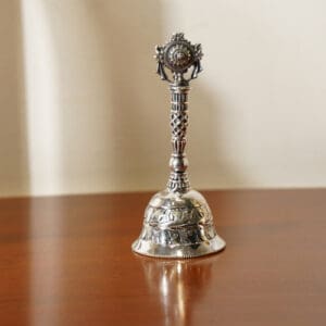 925 Silver Pooja Bell for Mandir with Shankh & Sudarshan Chakra Design MISS/311