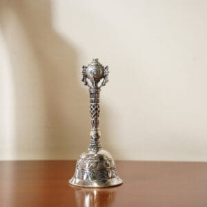 925 Silver Pooja Bell for Mandir with Shankh & Sudarshan Chakra Design MISS/311