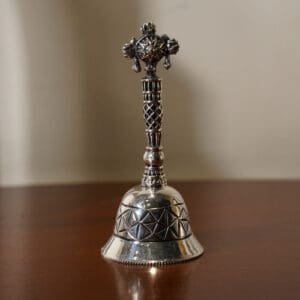 925 Silver Pooja Bell for Mandir with Shankh & Sudarshan Chakra Design MISS/313