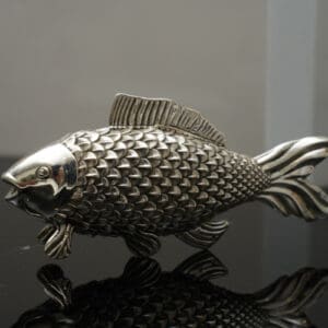 925 Sterling Silver Antique Fish Showpiece Handcrafted Décor MISS/330