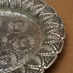 925 Sterling Silver Antique Mini 7" Plate With Floral Engraving PSS/10