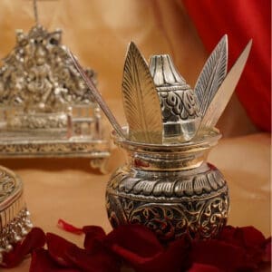 925 Silver Kalash with Silver Nariyal & Leaves MISS/236