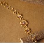 Minimal 22Kt Gold Three-Flower Chain Bracelet – Elegant Gift for Her CBL22/14 Minimal 22Kt Gold Three-Flower Chain Bracelet – Elegant Gift for Her CBL22/14