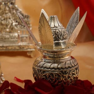 925 Silver Kalash with Silver Nariyal & Leaves MISS/236