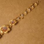 Minimal 22Kt Gold Three-Flower Chain Bracelet – Elegant Gift for Her CBL22/14 Minimal 22Kt Gold Three-Flower Chain Bracelet – Elegant Gift for Her CBL22/14