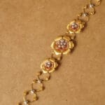 Minimal 22Kt Gold Three-Flower Chain Bracelet – Elegant Gift for Her CBL22/14 Minimal 22Kt Gold Three-Flower Chain Bracelet – Elegant Gift for Her CBL22/14