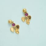 22Kt Gold Charm Necklace with Pink Stones and Matching Earrings ST22/1223 22Kt Gold Charm Necklace with Pink Stones and Matching Earrings ST22/1223