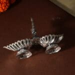 Peacock Deepam 925 Antique Silver for Pooja Deepak DESS/266