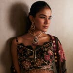 Elegant 14Kt Gold Pink & Green Stone and Pearl Earrings DER14/28 Elegant 14Kt Gold Pink & Green Stone and Pearl Earrings DER14/28