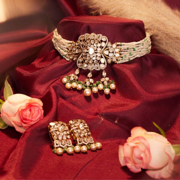 Pearl Polki Kundan Choker with Matching Earrings PKCS4/7