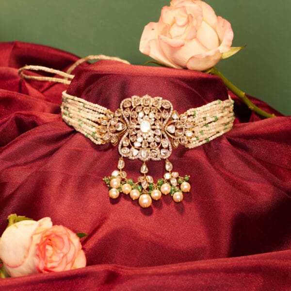 Pearl Polki Kundan Choker with Matching Earrings PKCS4/7