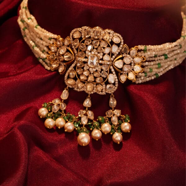 Pearl Polki Kundan Choker with Matching Earrings PKCS4/7