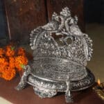 925 Sterling Silver Peacock Singhasan for God Idols Laxmi Ganesha Mandir Pooja Diwali Gift SHSS/15