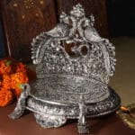 925 Sterling Silver Peacock Singhasan for God Idols Laxmi Ganesha Mandir Pooja Diwali Gift SHSS/15