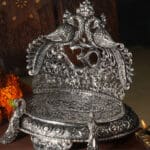 925 Sterling Silver Peacock Singhasan for God Idols Laxmi Ganesha Mandir Pooja Diwali Gift SHSS/15