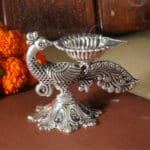 925 925 Silver Peacock Oil Lamp Diya For Pooja DESS/17