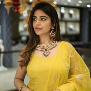 14kt Gold Kundan Polki Necklace With Earrings PKS14/9