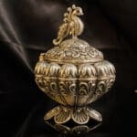 925 Silver Sindoor Dani with Lid – Peacock Motif Design SDSS/6