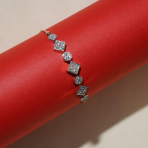 14Kt Rose Gold & White Gold Natural Diamond Adjustable Bracelet DBL14/361