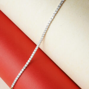 Elegant 14K White Gold Diamond Line Bracelet DBL/322