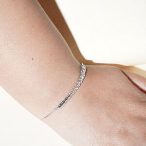 14Kt White Gold Natural Diamond Adjustable Minimal Bracelet | DBL14/328