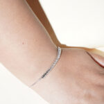 14Kt White Gold Natural Diamond Adjustable Minimal Bracelet | DBL14/328
