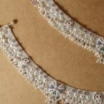 925 Silver Anklet with Floral Meenakari Design for Wedding PYSS/23