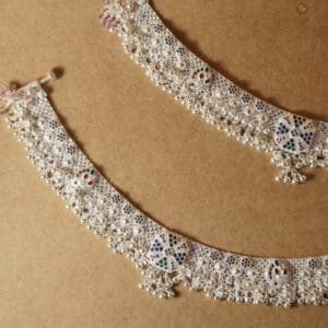 925 Silver Anklet with Floral Meenakari Design for Wedding PYSS/23