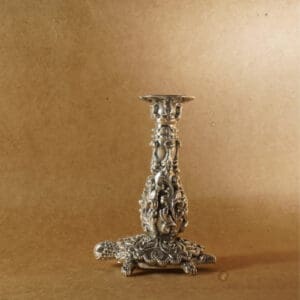 SILVER Luminous Grace 925 Silver Engraved Candle & Mini Diya Stand SIC/11