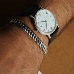 18Kt Gold Diamond Round Dial Men's Watch With Black Leather Strap DW18/24