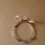 18KT Gold Adjustable Kada for Kids with Elephant, Crown & K Letter Charms KR18/89