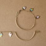 18KT Gold Kids Charm Bracelet Pair NZ18/4