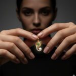 Minimal Ganesha Morpankh Pendant in Natural Diamond & 14Kt Gold DLC14/275