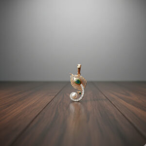 Minimal Ganesha Morpankh Pendant in Natural Diamond & 14Kt Gold DLC14/275