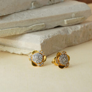 22Kt Gold Minimal stud Diamond Earrings TP22/122