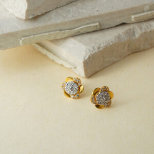 22Kt Gold Minimal stud Diamond Earrings TP22/122