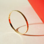 18Kt Gold Bangle Bracelet | Matte Finish | Free Size – BL18/467