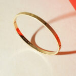 18Kt Gold Bangle Bracelet | Matte Finish | Free Size – BL18/467