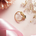 18KT Yellow Gold Princess Flower Open Center Adjustable Ring RL18/1959