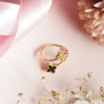 18KT Yellow Gold Princess Flower Open Center Adjustable Ring RL18/1959