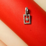 18KT Gold Diamond Rectangular Pendant Elegant Minimalist Design DLC/308